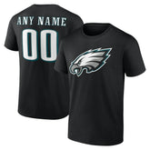 Philadelphia Eagles Team Authentic Personalized Name & Number T-Shirt - Black - NFL