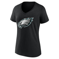 Philadelphia Eagles Women's Team Authentic Personalized Name & Number V-Neck T-Shirt - Black - NFL