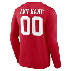 San Francisco 49ers Team Authentic Personalized Name & Number Long Sleeve T-Shirt - Scarlet - NFL