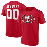 San Francisco 49ers Team Authentic Personalized Name & Number T-Shirt - Scarlet - NFL