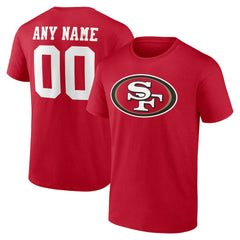 San Francisco 49ers Team Authentic Personalized Name & Number T-Shirt - Scarlet - NFL