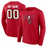 Tampa Bay Buccaneers Team Authentic Personalized Name & Number Long Sleeve T-Shirt - Red - NFL