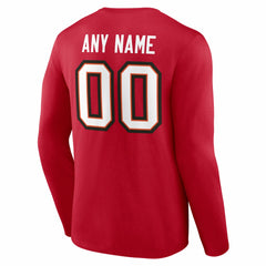 Tampa Bay Buccaneers Team Authentic Personalized Name & Number Long Sleeve T-Shirt - Red - NFL