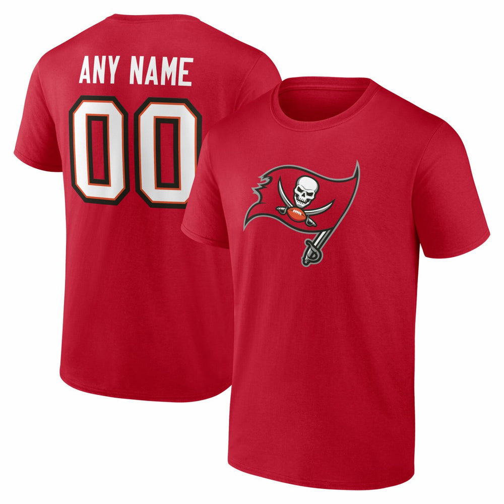 Tampa Bay Buccaneers Team Authentic Personalized Name & Number T-Shirt - Red - NFL