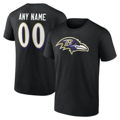 Baltimore Ravens Big & Tall Team Authentic Custom T-Shirt - Black - NFL