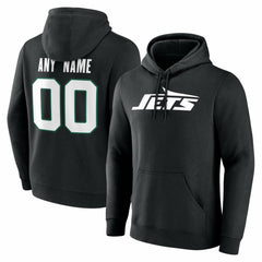 New York Jets Big & Tall Team Authentic Custom Hoodie - Black - NFL