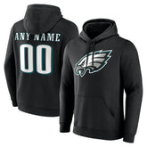 Philadelphia Eagles Big & Tall Team Authentic Custom Hoodie - Black - NFL