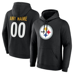 Pittsburgh Steelers Big & Tall Team Authentic Custom Hoodie - Black - NFL