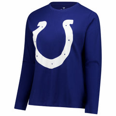 Indianapolis Colts Women's Plus Size Scoop Neck Long Sleeve T-Shirt - Royal - Fanatics