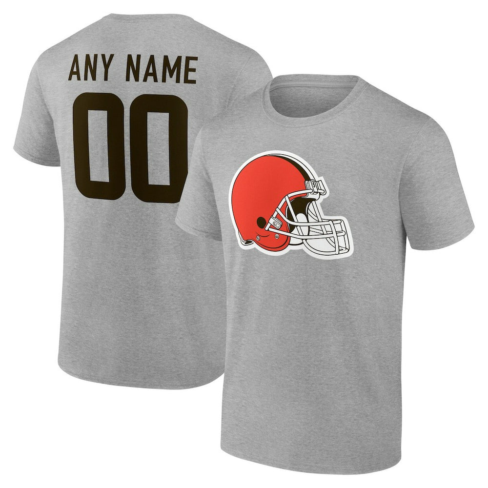 Cleveland Browns Big & Tall Team Authentic Custom T-Shirt - Gray - NFL