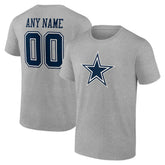 Dallas Cowboys Big & Tall Team Authentic Custom T-Shirt - Gray - NFL
