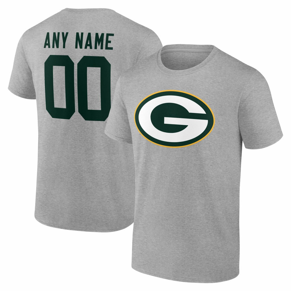 Green Bay Packers Big & Tall Team Authentic Custom T-Shirt - Gray - NFL
