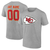 Kansas City Chiefs Big & Tall Team Authentic Custom T-Shirt - Gray - NFL