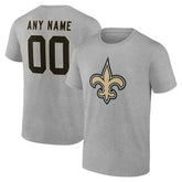 New Orleans Saints Big & Tall Team Authentic Custom T-Shirt - Gray - NFL