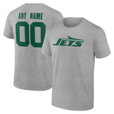 New York Jets Big & Tall Team Authentic Custom T-Shirt - Gray - NFL
