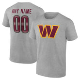 Washington Commanders Big & Tall Team Authentic Custom T-Shirt - Gray - NFL