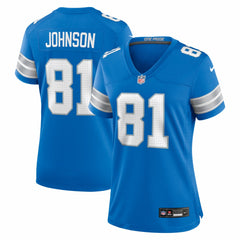 Calvin Johnson Detroit Lions Women's Team Retired Game Jersey - Blue - Nike