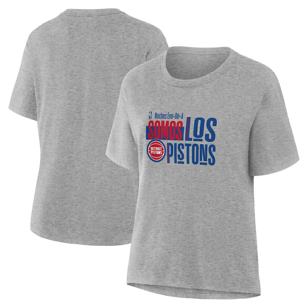 Detroit Pistons Women's Noches Training T-Shirt Gray