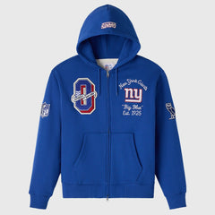 New York Giants OVO x NFL Unisex Full-Zip Waffle-Lined Hoodie - Royal - NFL