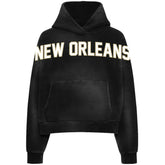 WRLDINVSN x New Orleans Saints Unisex Cozy Cropped Hoodie - Black - NFL