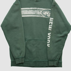 New York Jets 2000s Hooded Pullover Sweatshirt - Green Vintage - Fanatics