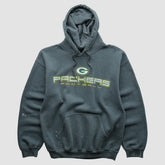 Green Bay Packers 2000s Hooded Pullover Sweatshirt - Dark Heather Gray Vintage - Fanatics