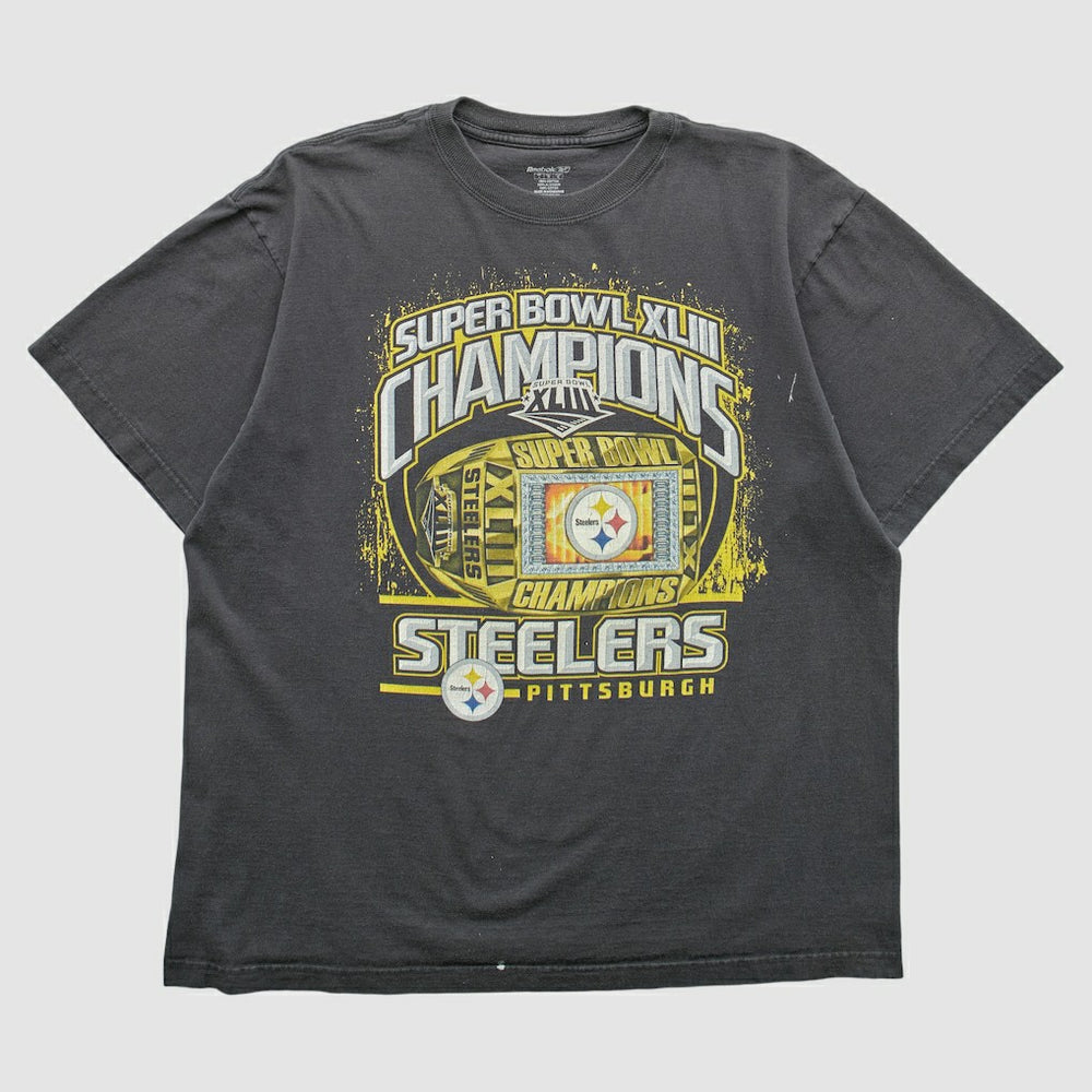 Pittsburgh Steelers Reebok 2009 T-shirt - Black Vintage - Fanatics