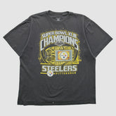 Pittsburgh Steelers Reebok 2009 T-shirt - Black Vintage - Fanatics