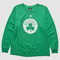 Adidas Boston Celtics 2010s Long Sleeve T-shirt Green Vintage