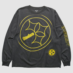 Pittsburgh Steelers Reebok 2000s Long Sleeve T-shirt - Charcoal Vintage - Fanatics