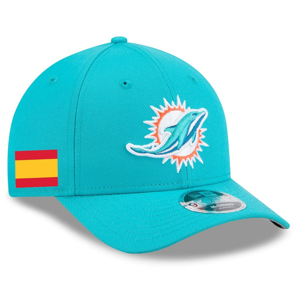 Miami Dolphins New Era Spain Side Patch 9FORTY M-Crown Adjustable Hat - Aqua - NFL