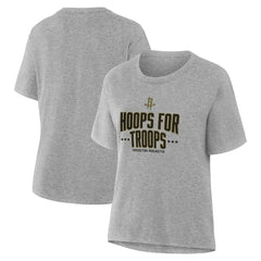 Houston Rockets Women's Hoops For Troops T-Shirt Gray