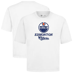Edmonton Oilers Levelwear Team Surge Luxe Signature Knit T-Shirt - White | NHL Clearance