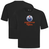 Edmonton Oilers Levelwear Team Surge Luxe Signature Knit T-Shirt - Black | NHL Clearance
