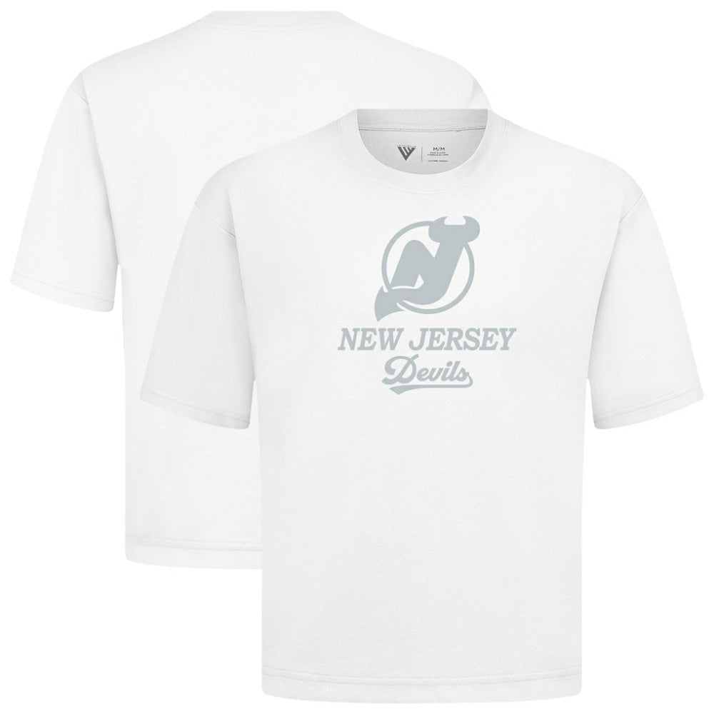 New Jersey Devils Levelwear Shadow Surge Luxe Signature Knit T-Shirt - White | NHL near me