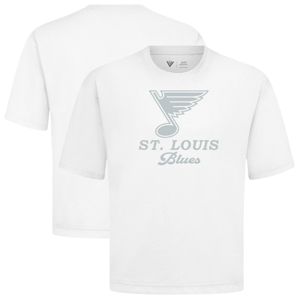 St. Louis Blues Levelwear Shadow Surge Luxe Signature Knit T-Shirt - White | NHL Lifestyle