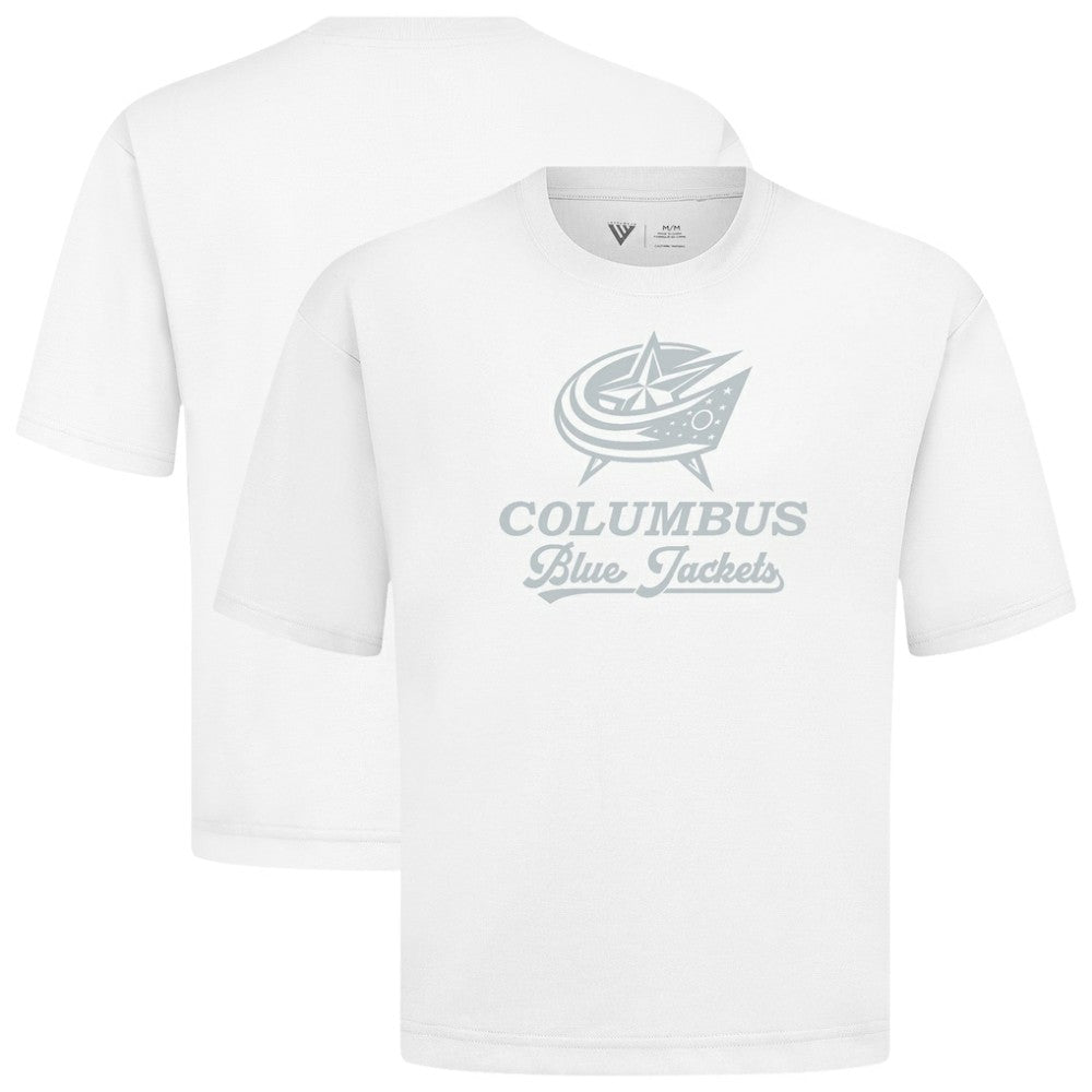 Columbus Blue Jackets Levelwear Shadow Surge Luxe Signature Knit T-Shirt - White | NHL on sale