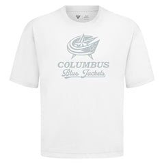 Columbus Blue Jackets Levelwear Shadow Surge Luxe Signature Knit T-Shirt - White | NHL on sale