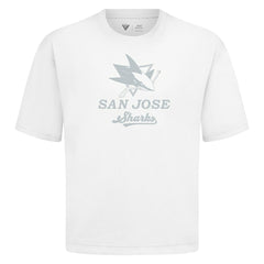 San Jose Sharks Levelwear Shadow Surge Luxe Signature Knit T-Shirt - White | NHL Lifestyle