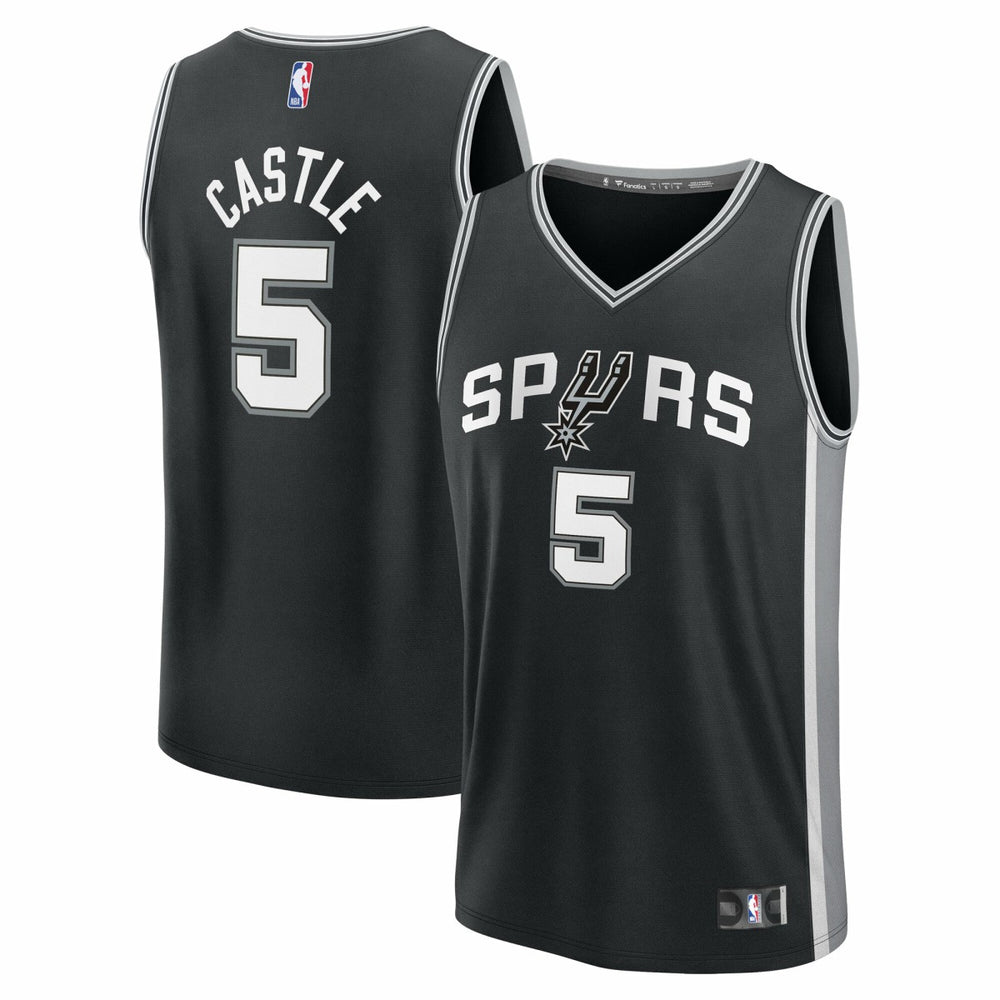 Fanatics Stephon Castle San Antonio Spurs Fast Break Replica Jersey Black Icon Edition