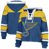 St. Louis Blues '47 Women's Cropped Lacer Hoodie - Blue | 47 brand sale