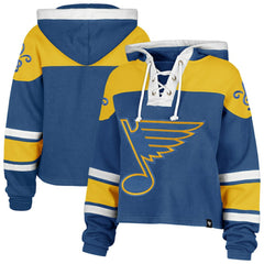 St. Louis Blues '47 Women's Cropped Lacer Hoodie - Blue | 47 brand sale