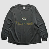 Green Bay Packers Logo Athletic 2000s Long Sleeve T-shirt - Charcoal Vintage - Fanatics