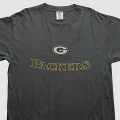 Green Bay Packers Logo Athletic 2000s Long Sleeve T-shirt - Charcoal Vintage - Fanatics