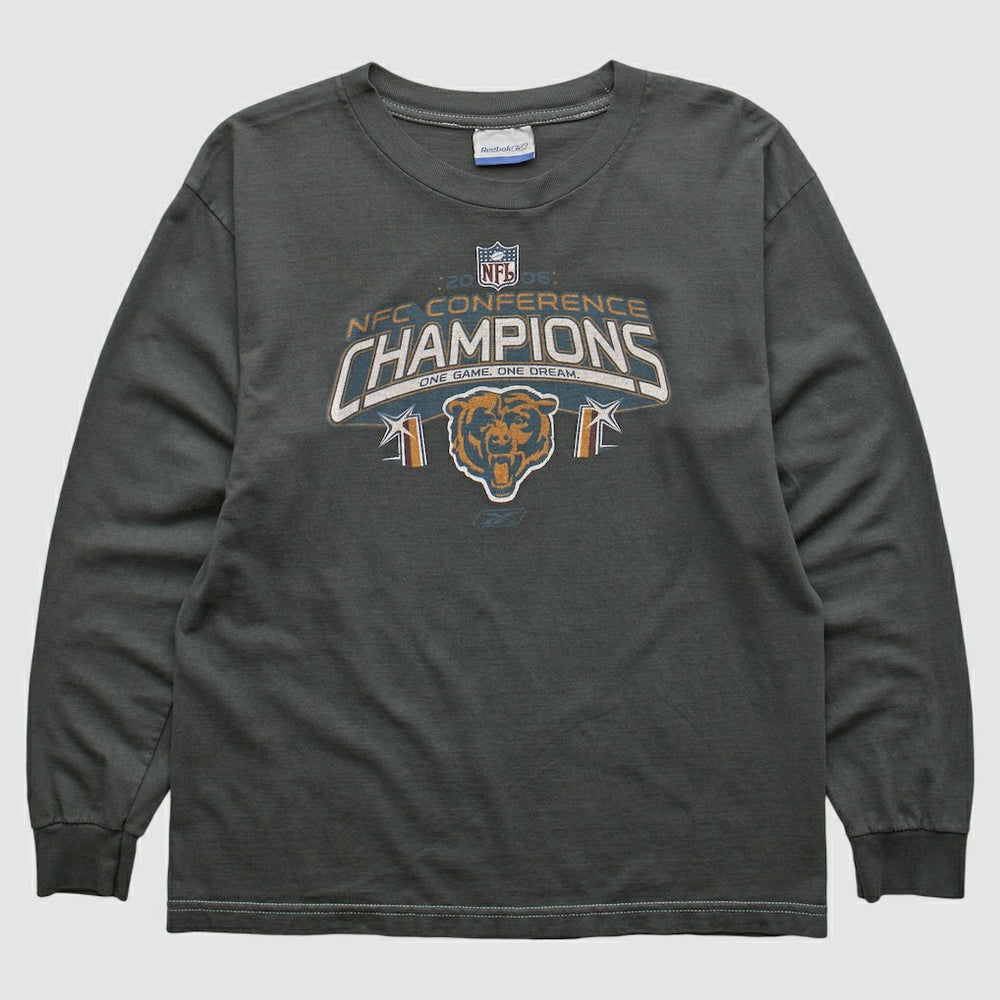 Chicago Bears Reebok 2000s Long Sleeve T-shirt - Charcoal Vintage - Fanatics