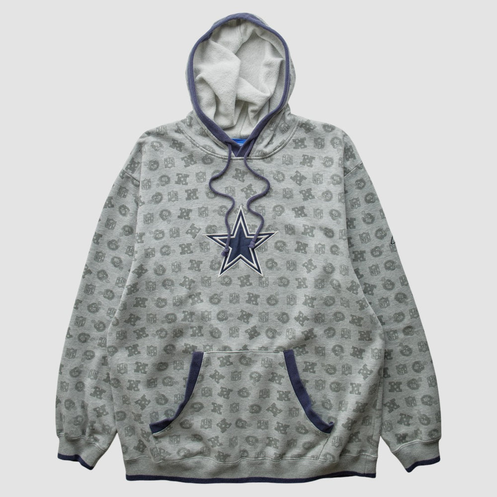 Denver Broncos Reebok 2010s Hooded Pullover Sweatshirt - Heather Gray Vintage - Fanatics