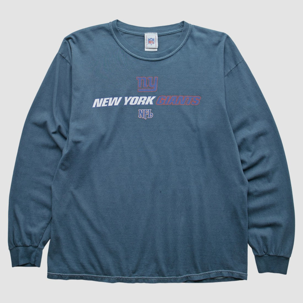 New York Giants NFL 2000s Long Sleeve T-shirt - Blue Vintage - Fanatics