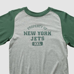 New York Jets Grid Iron 2000s Long Sleeve T-shirt - Gray Vintage - Fanatics