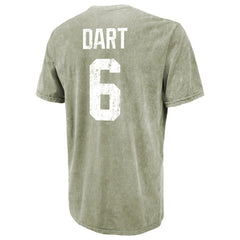 Jaxson Dart New York Giants Majestic Threads Mineral Wash Name & Number T-Shirt - Moss Green - NFL