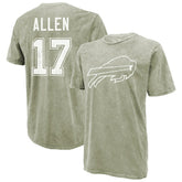 Josh Allen Buffalo Bills Majestic Threads Mineral Wash Name & Number T-Shirt - Moss Green - NFL